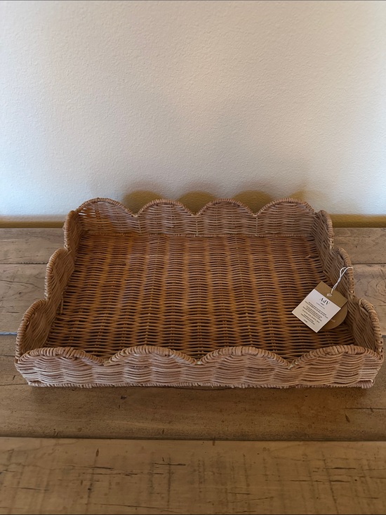 Accents De Ville Other - Scalloped Edge Storage Tray - Natural Brown